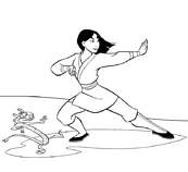 coloriage mulan et mushu le dragon